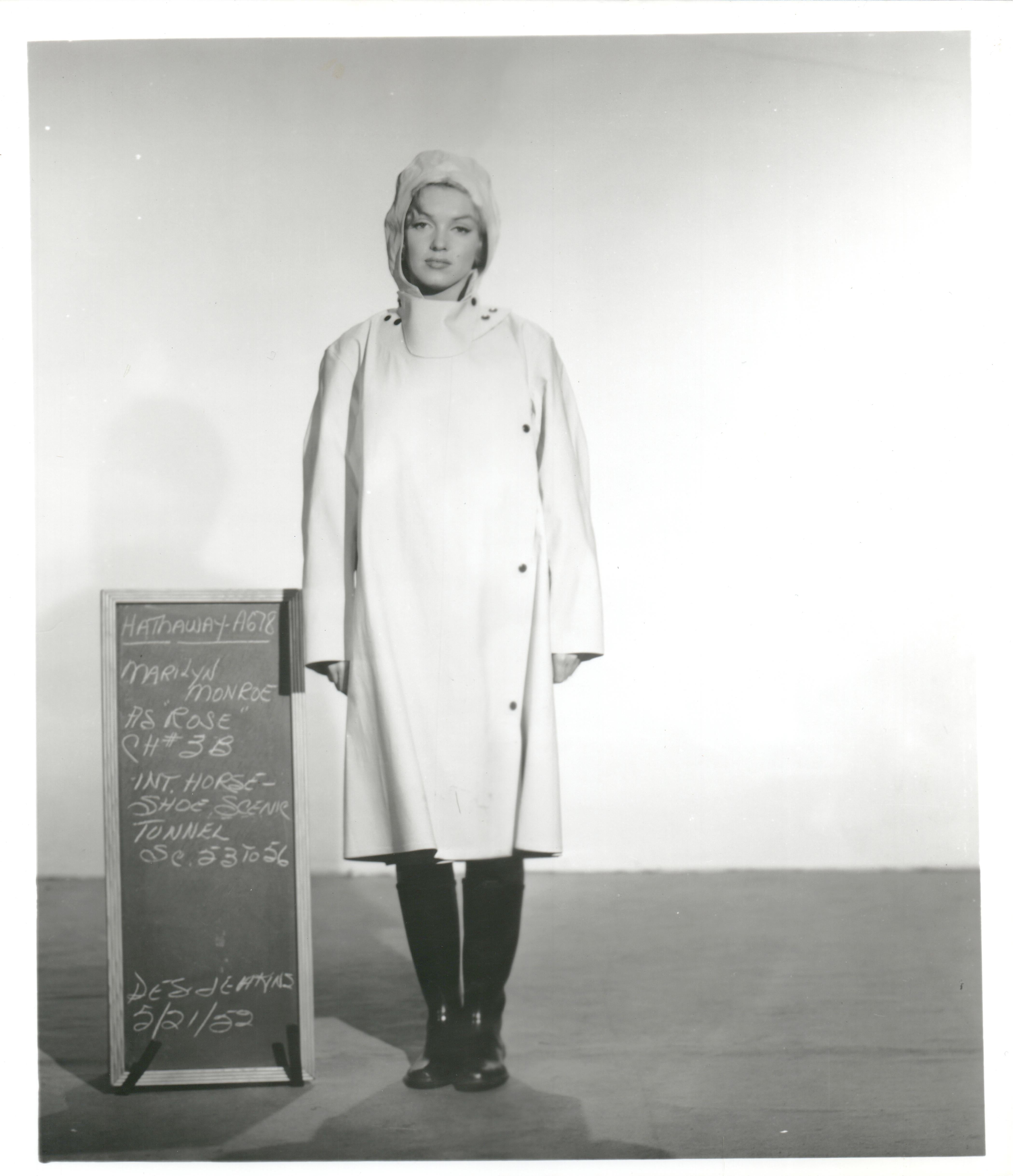 Kim Goodwin Black and White Photograph - Marilyn Monroe in Rain Coat for Niagara Vintage Press Print