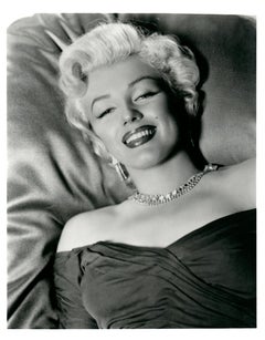 Marilyn Monroe, Leier auf Seide, Vintage, Druckdruck
