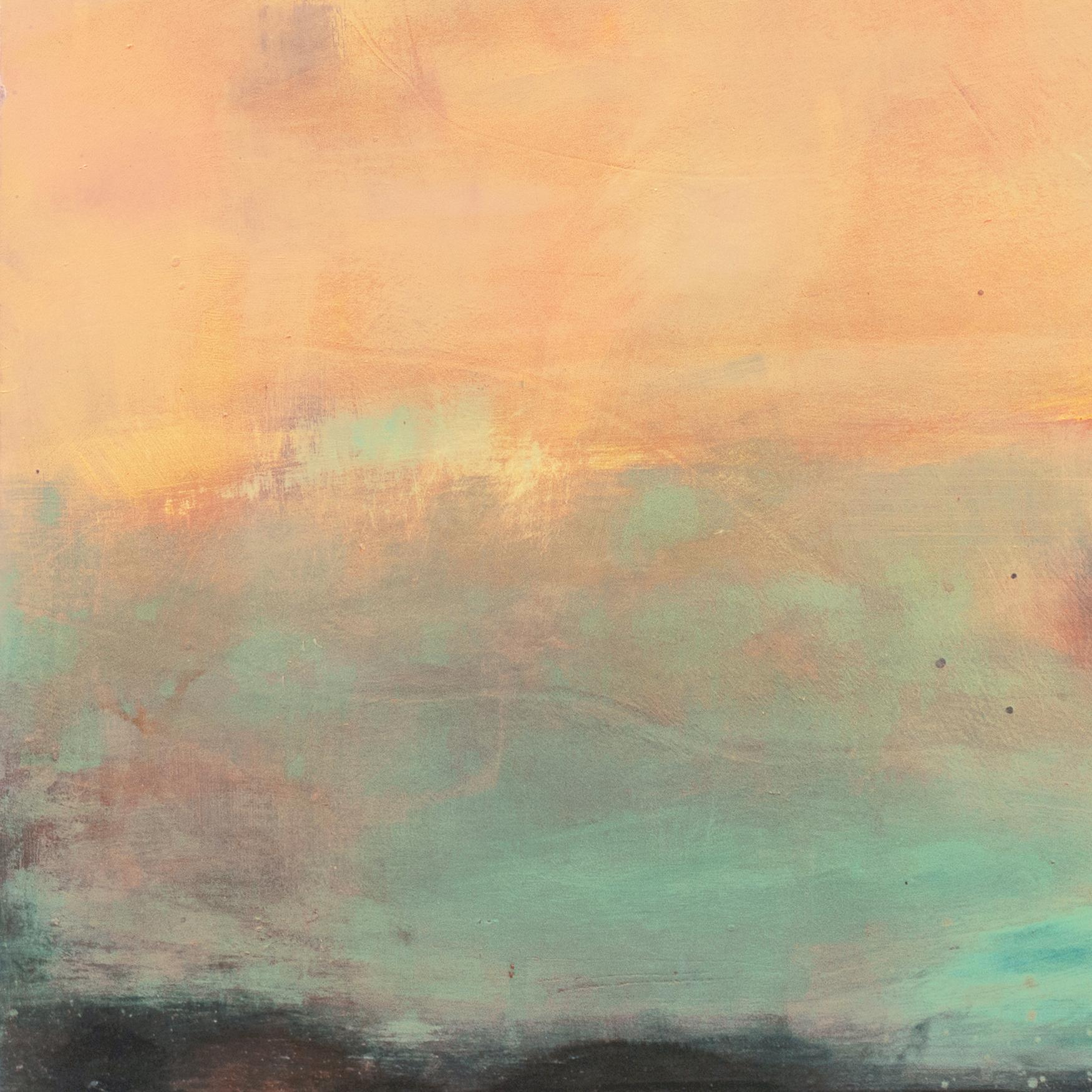 'Red Canoe', Endicott College, Stamford Loft Art Association, Large Oil Painting - Brown Landscape Painting by Kim Harris