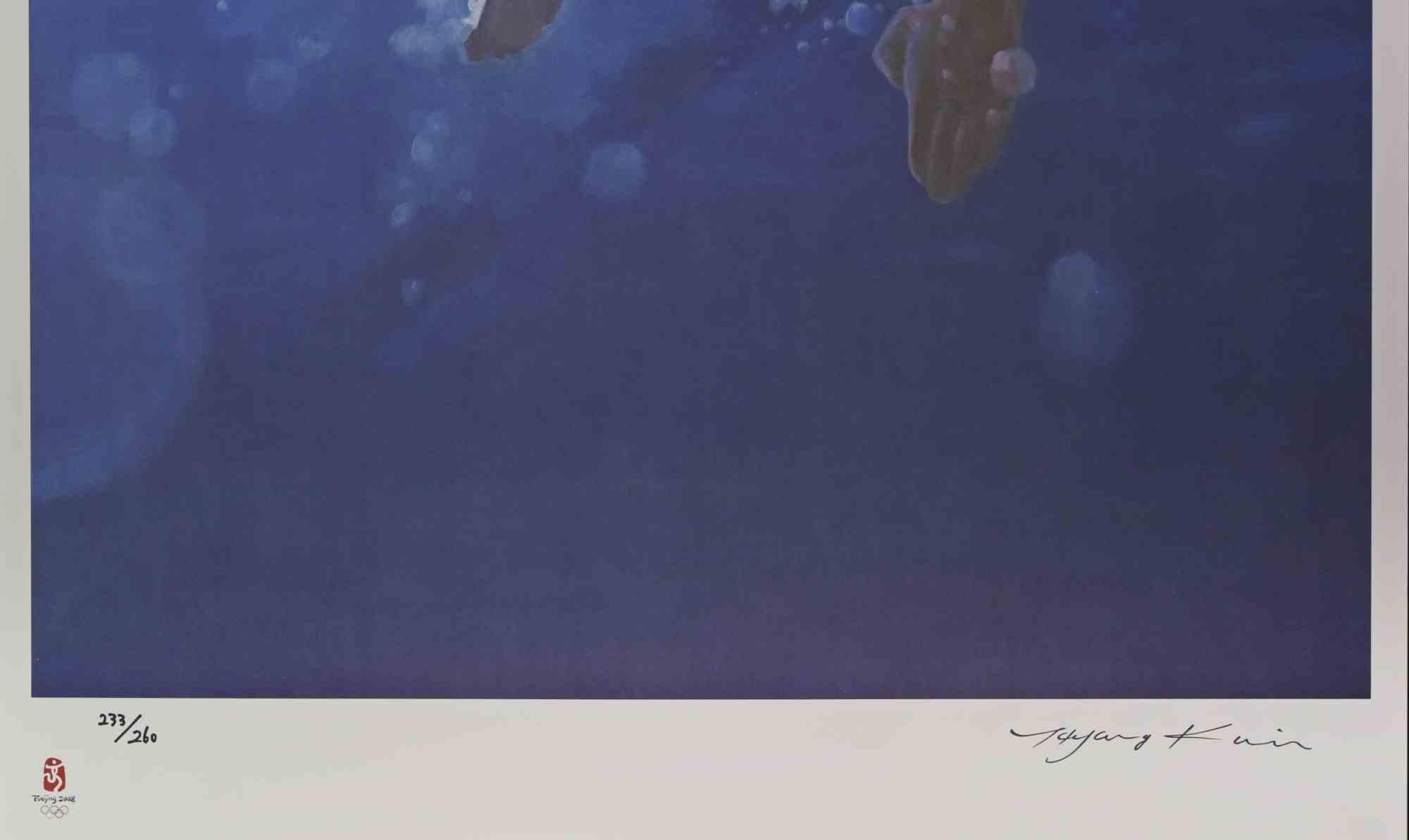 Nuotatore - Litografia di Kim Hyang - 2008 in vendita 1
