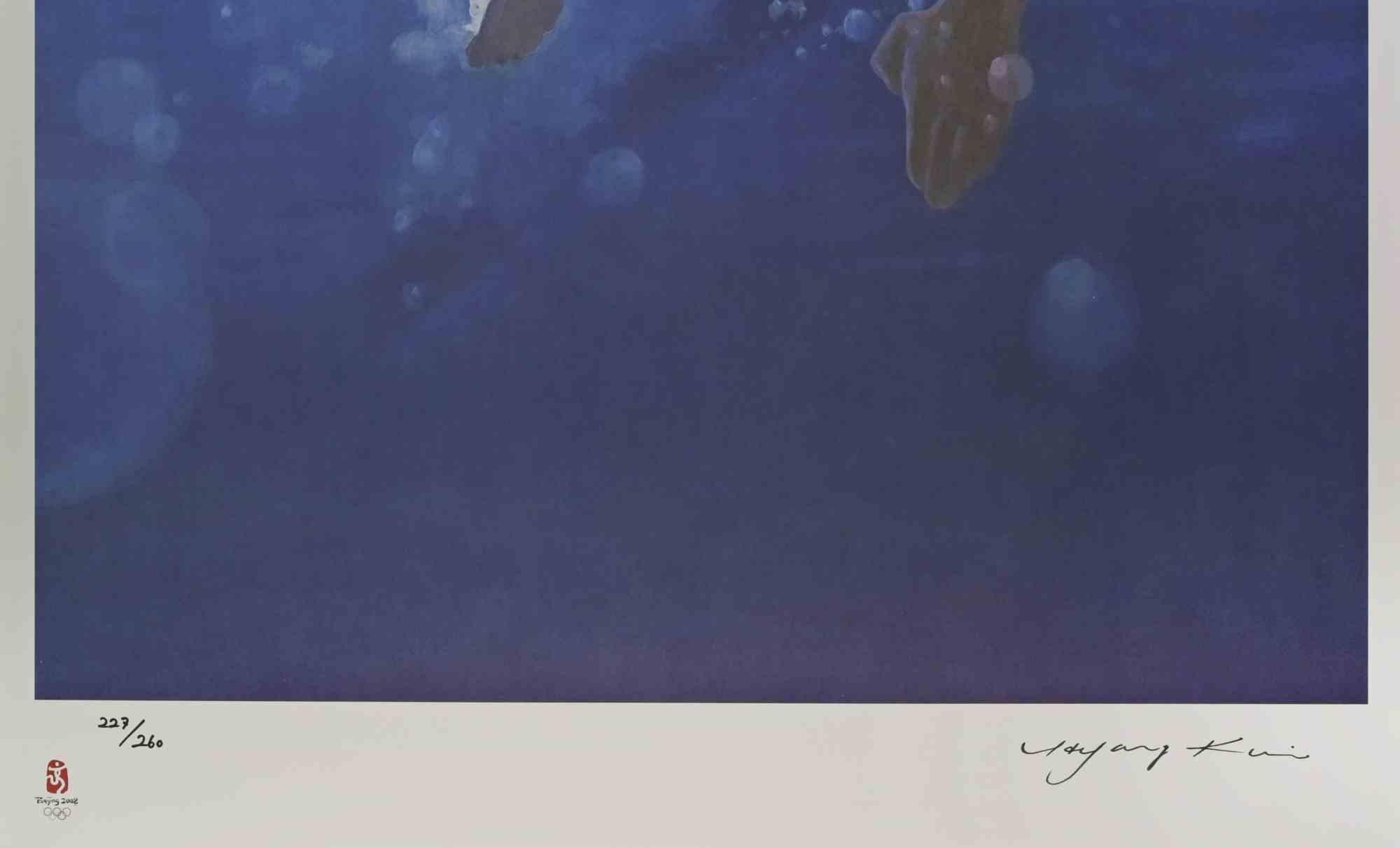 Nuotatore - Litografia di Kim Hyang - 2008 in vendita 1