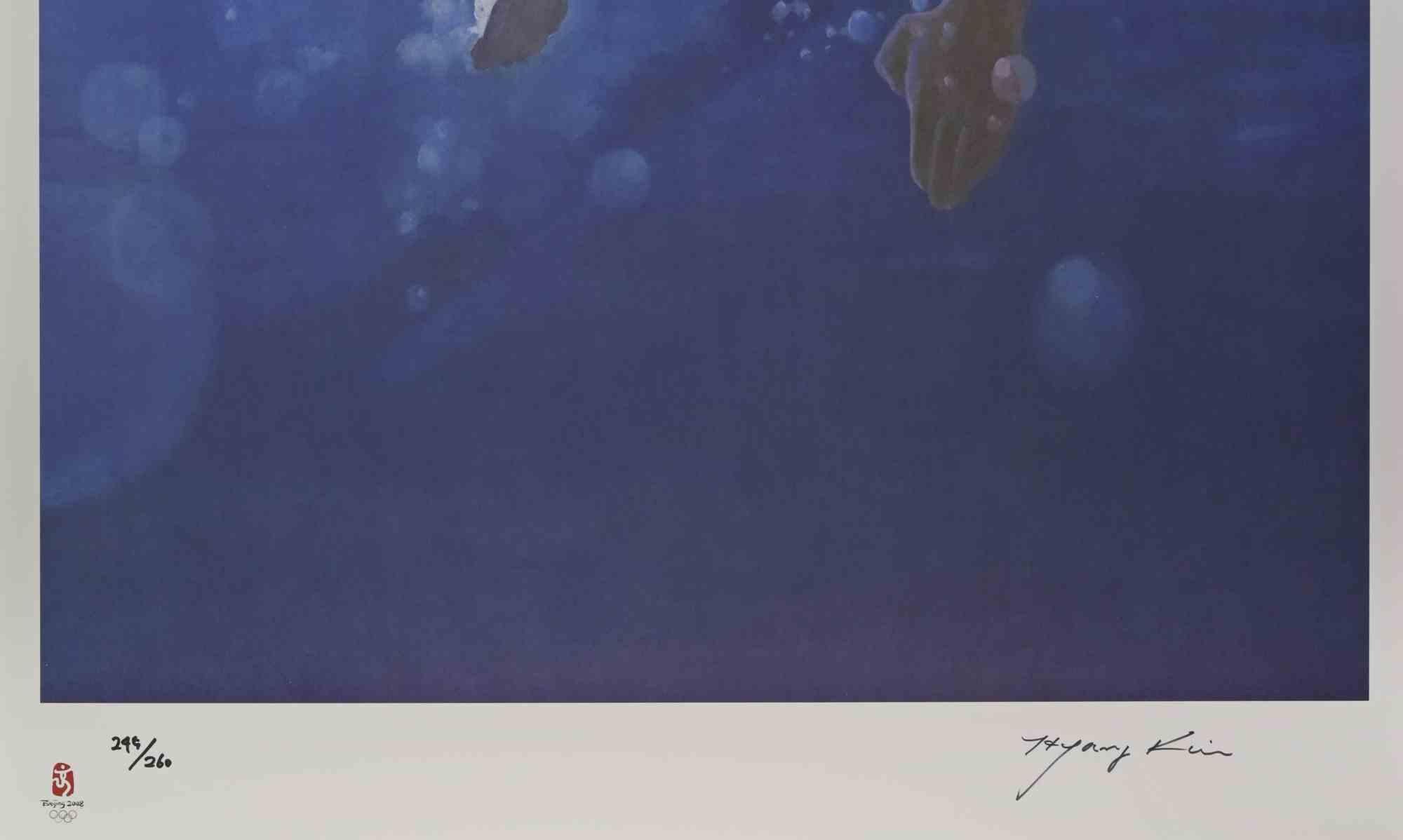Nuotatore - Litografia di Kim Hyang - 2008 in vendita 1