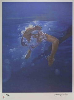 Swimmer - Lithograph by Kim Hyang - 2008