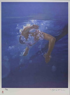 Swimmer - Lithograph by Kim Hyang - 2008