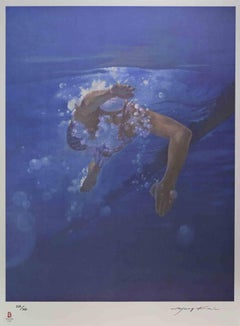 Nadador - Litografía de Kim Hyang - 2008