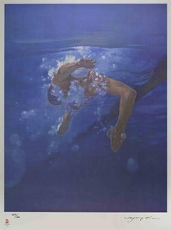 Swimmer - Lithograph by Kim Hyang - 2008
