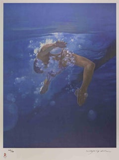 Swimmer - Lithograph by Kim Hyang - 2008