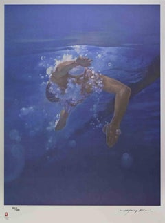 Swimmer - Lithograph by Kim Hyang - 2008