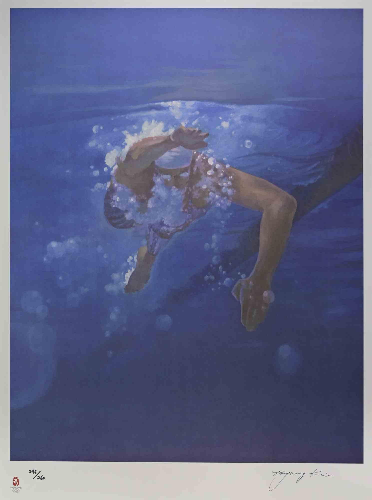 Swimmer è un'opera d'arte contemporanea realizzata da Kim Hyang nel 2008.

Litografia mista a colori.

Firmato a mano e numerato sul margine inferiore.

Realizzato in occasione dei Giochi Olimpici di Pechino, in Cina, nel 2008.

Edizione di