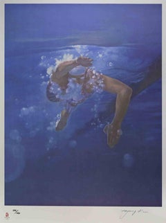 Swimmer - Lithograph by Kim Hyang - 2008