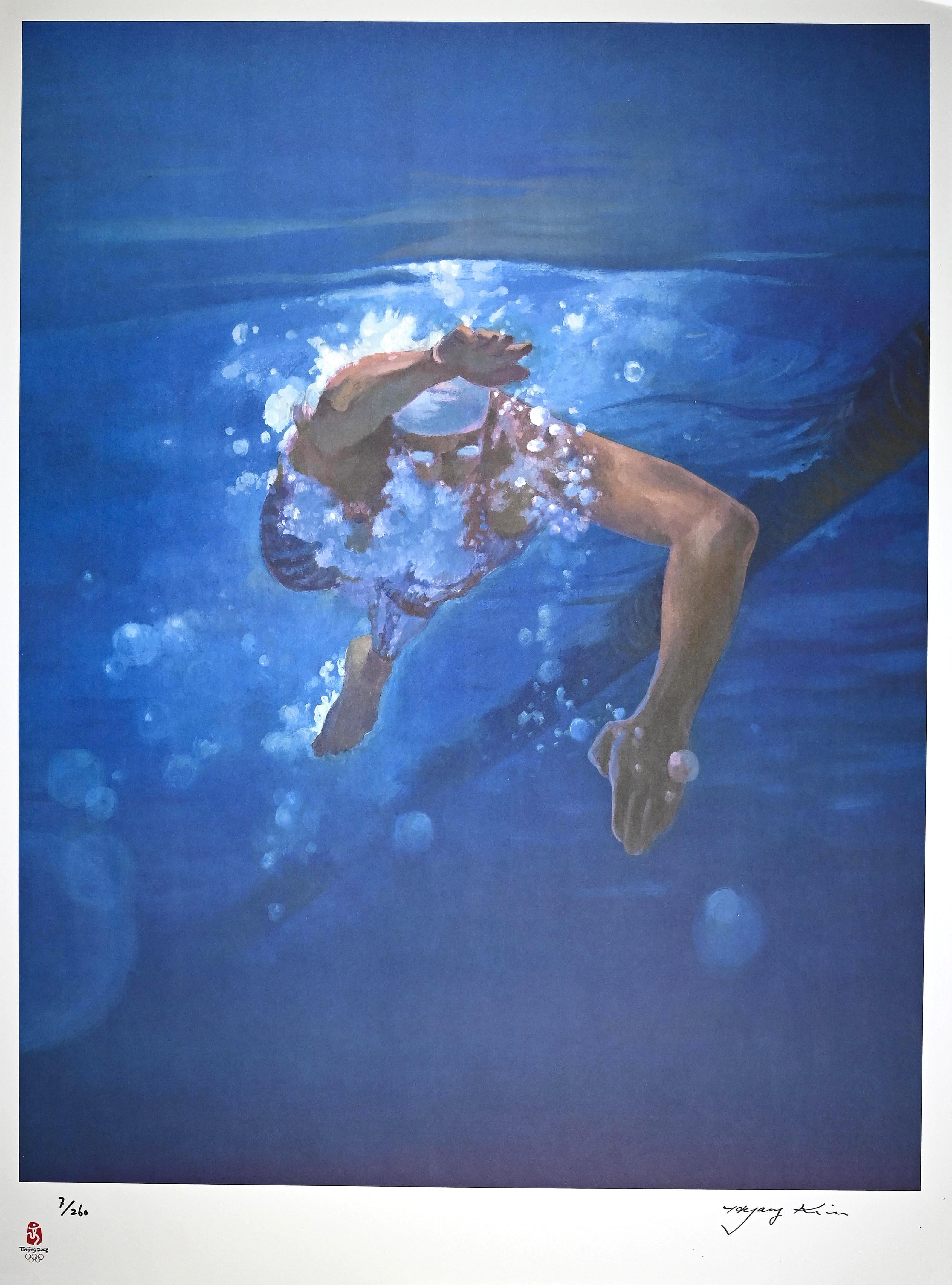 The Swimmer - Lithograph by Kim Hyang - 2008