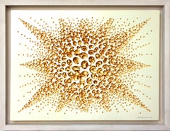 "Vestige (Halo)" Pittura scultorea tridimensionale a forma di stella con calcografia