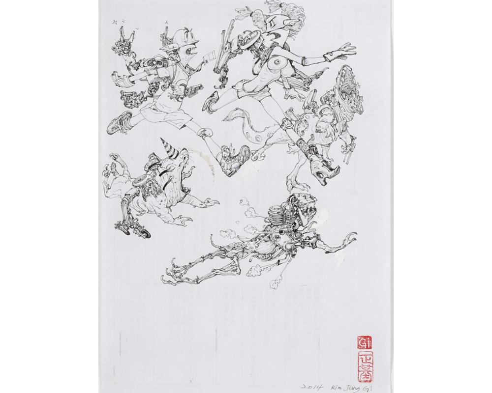 Kim Jung Gi - Illustration Original Art, 2014

Size is approximately framed : 11 inches by 19 inches
Actual work: 8 inches by 11 inches

Korean artist Kim Jung Gi was born in 1975 in the town of Goyang-Si, located in the province of Kyongki-Do