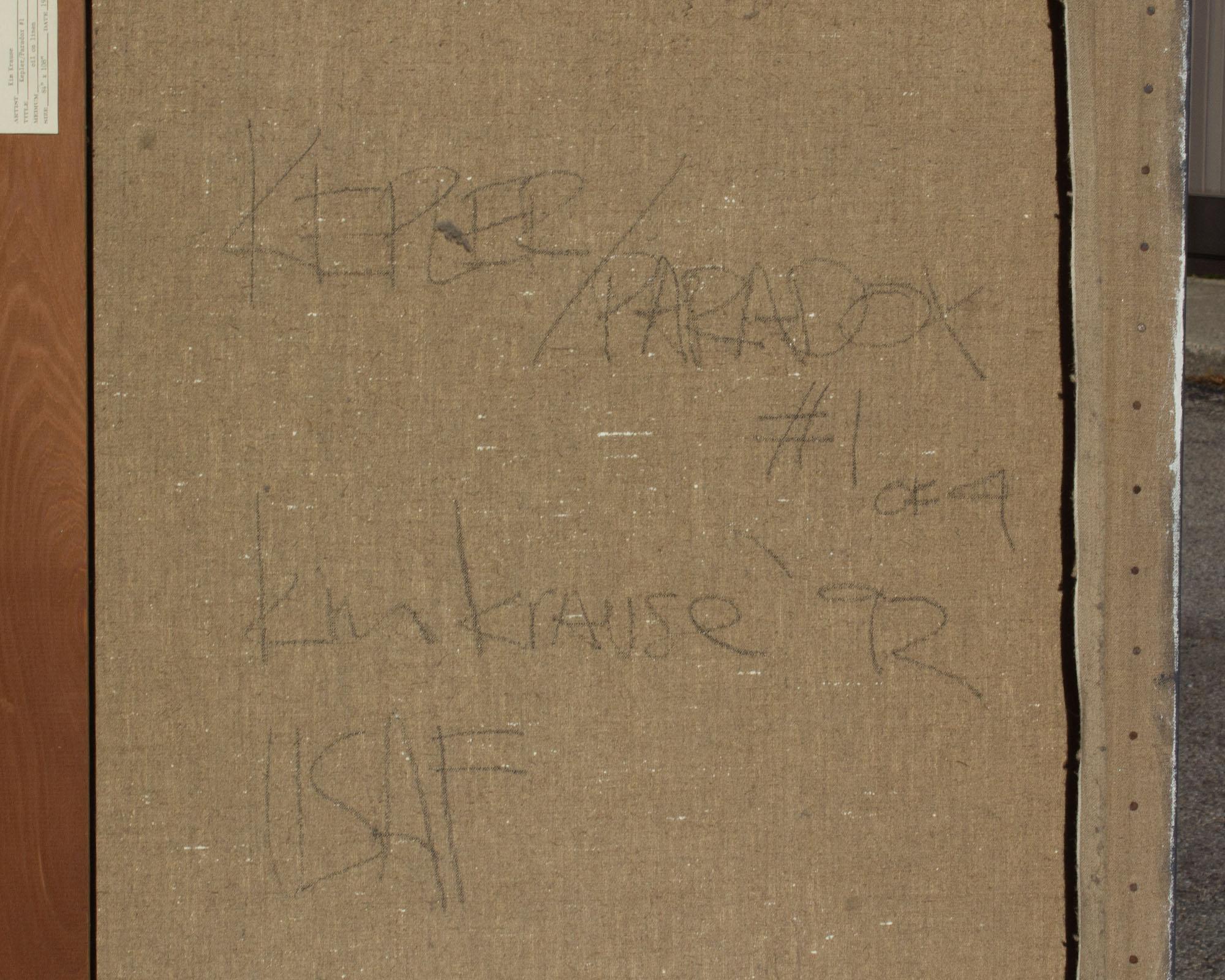Kim Krause, signiert 1992 Kepler/Paradox #1, Monumentales Gemälde in Acryl auf Leinwand, Gemälde im Angebot 4