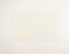 Sans titre (Relief de sable) - Estampe abstraite blanche, moderniste et minimaliste du XXe siècle