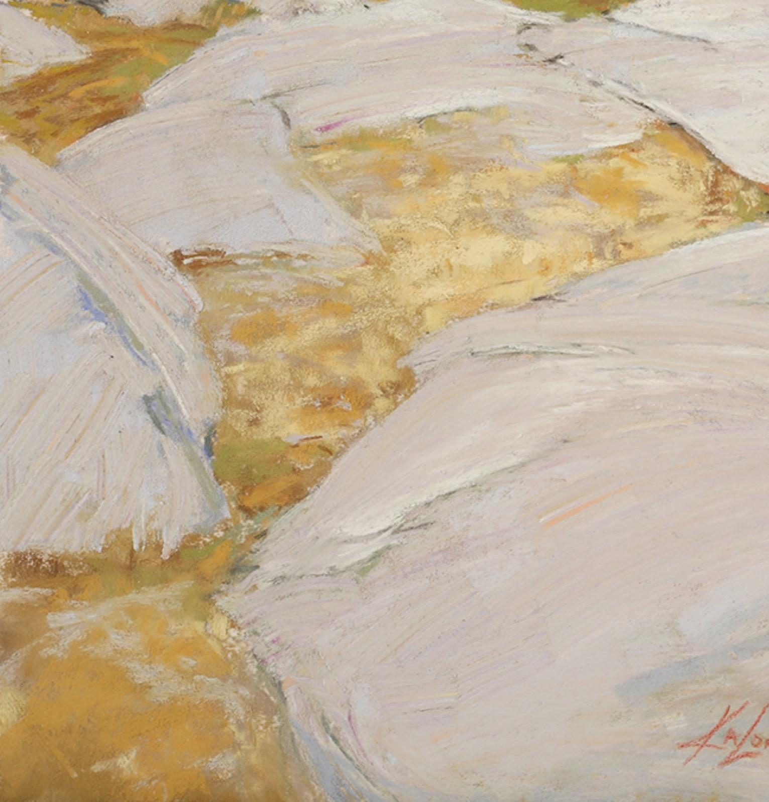 « Grenat granit » (2023) de Kim Lordier, peinture au pastel sur panneau d'archives en vente 1