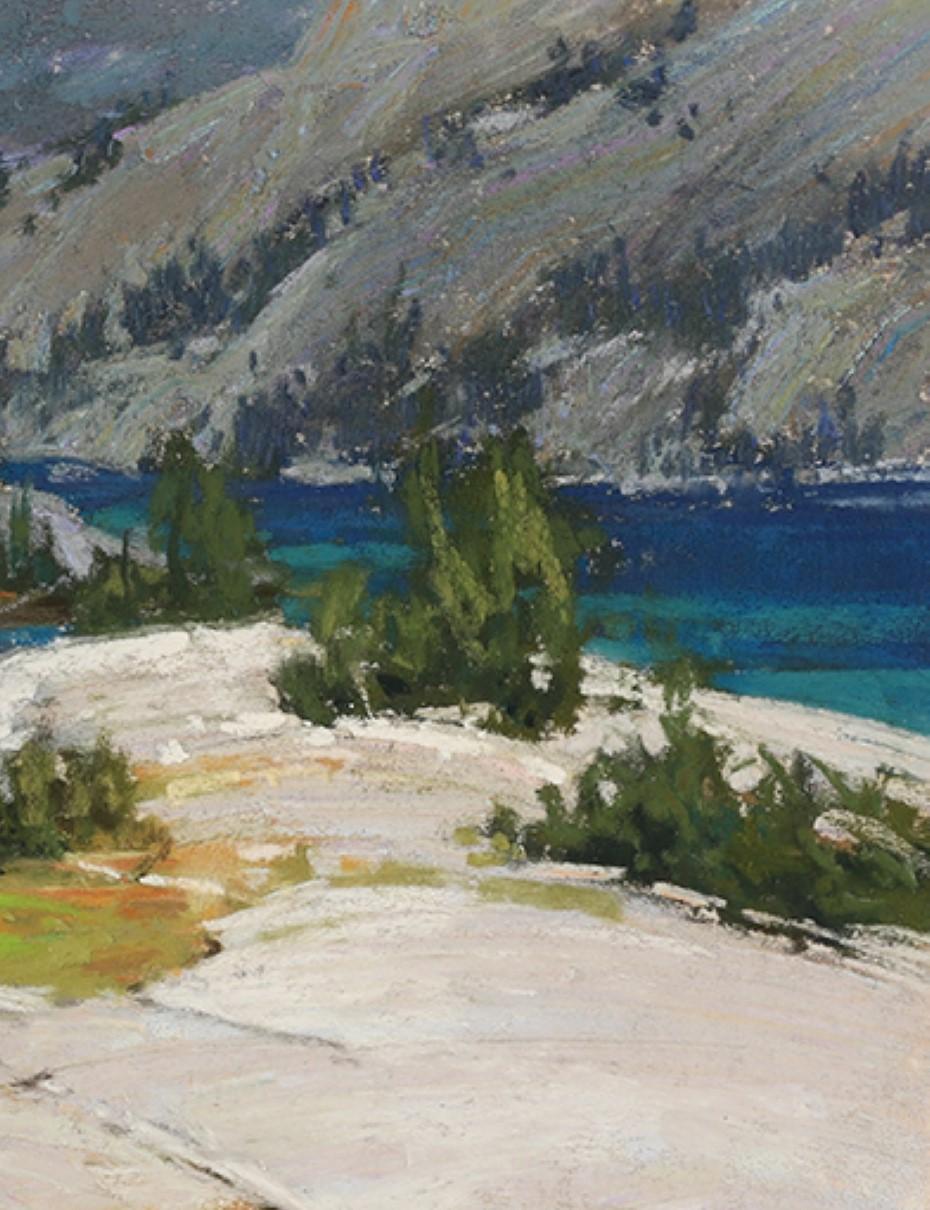 « Grenat granit » (2023) de Kim Lordier, peinture au pastel sur panneau d'archives en vente 2