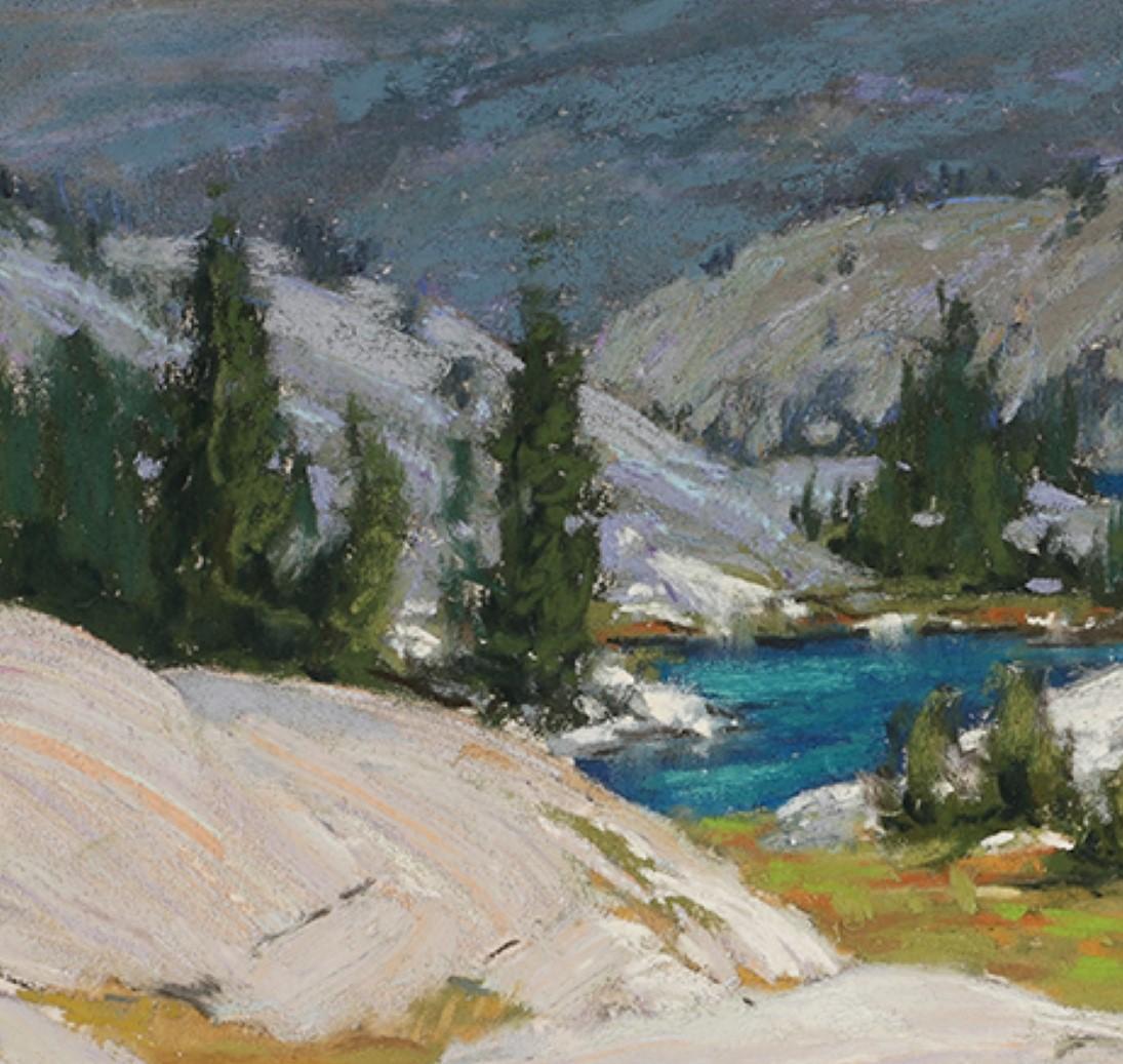 « Grenat granit » (2023) de Kim Lordier, peinture au pastel sur panneau d'archives en vente 3