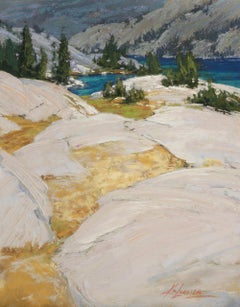 "Garnet Granite" (2023) By Kim Lordier, Pastel on Archival Board Painting