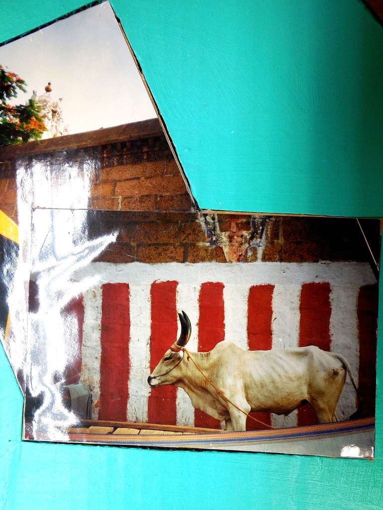 Tempio di Chindambaram, collage fotografico a tecnica mista su cartone - Photograph di Kim MacConnel