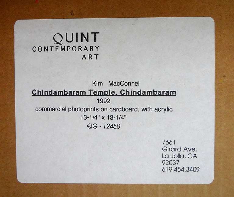 Tempio di Chindambaram, collage fotografico a tecnica mista su cartone - Figurative Photograph Blu di Kim MacConnel