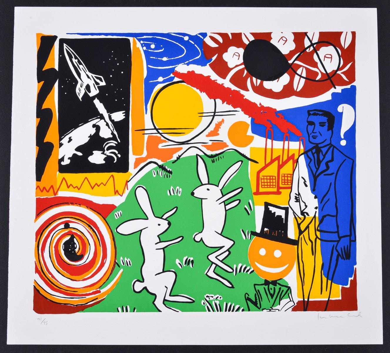 Kim MacConnel Poetry Project Screenprint For Sale 1
