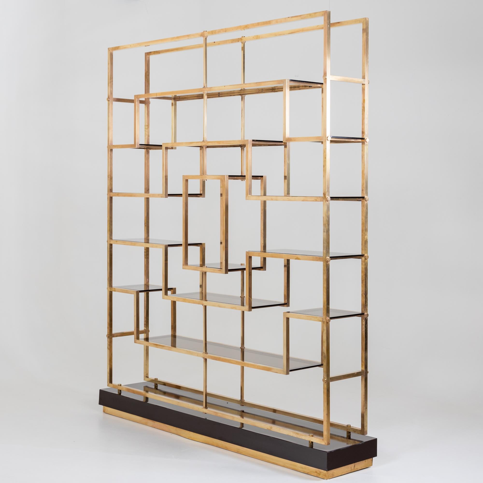 French Kim Moltzer Modernist Brass Etagere  For Sale