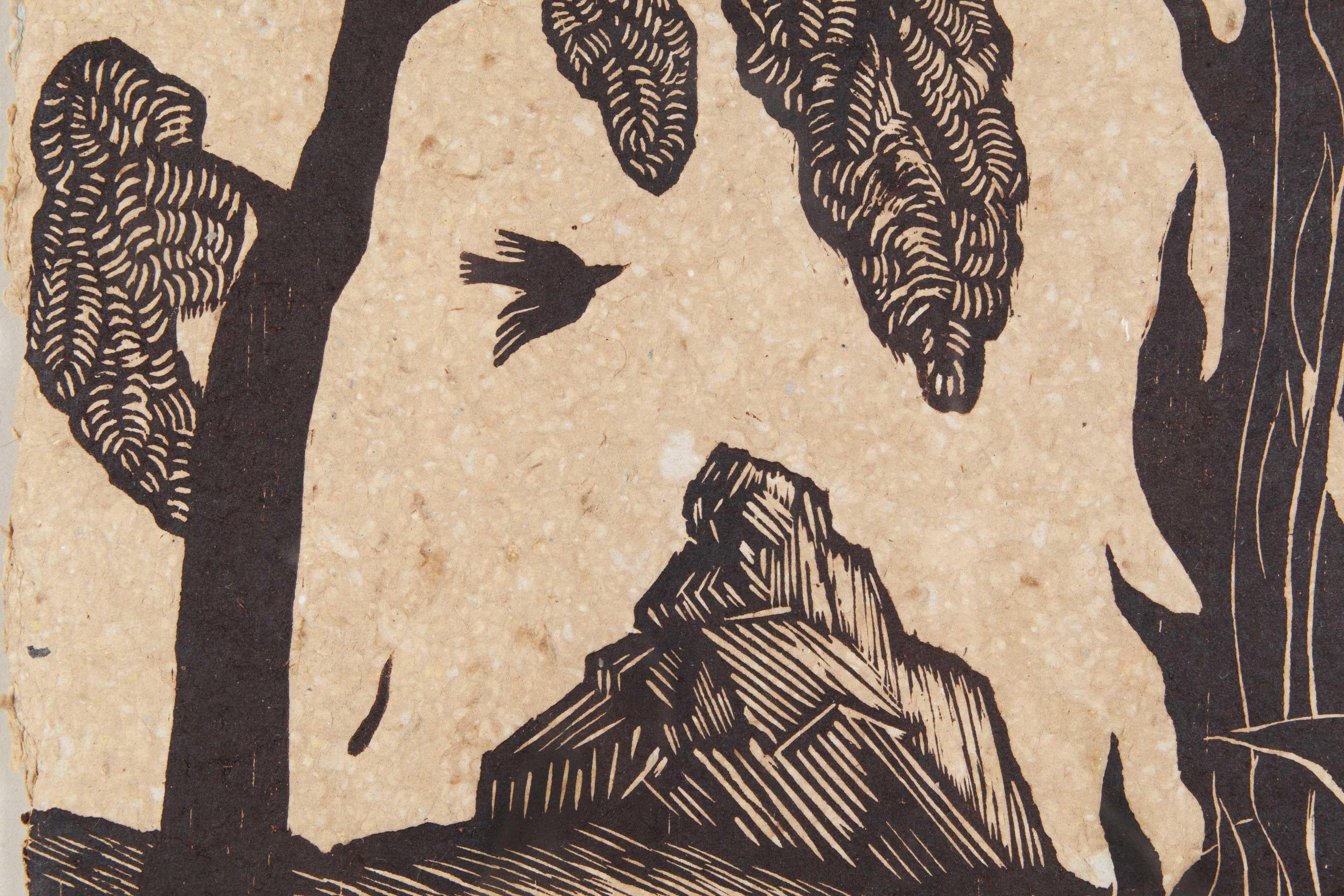 to bow and bend - Beige Landscape Print by Kim Morski