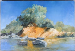 Kim Pragnell (nato nel 1952) - Olio contemporaneo, Scogliere lontane