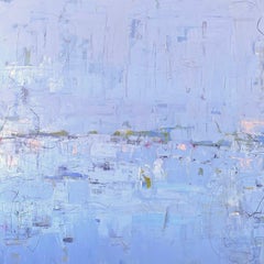 Atlantic Blue, Abstraktes Gemälde, Acryl auf Leinwand, signiert 