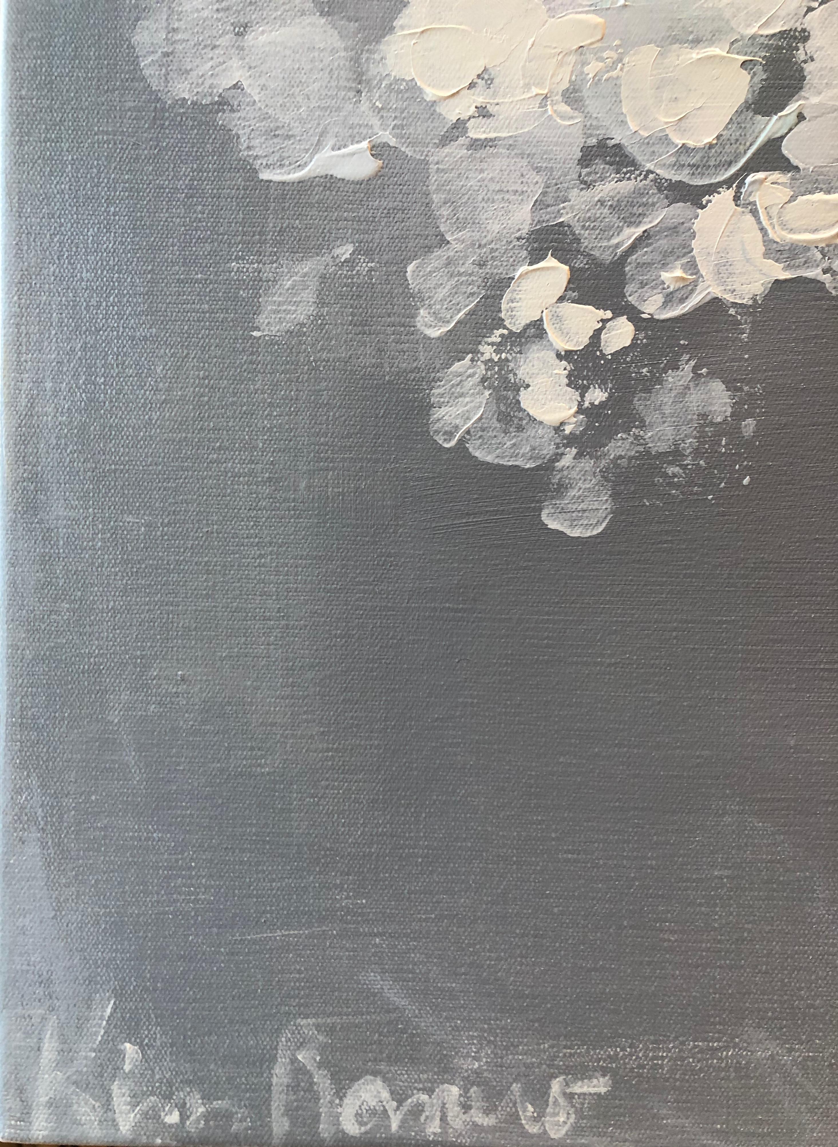 Champagne Hydrangea, 2019, Floral Painting, Acrylic on Canvas, Signed 1