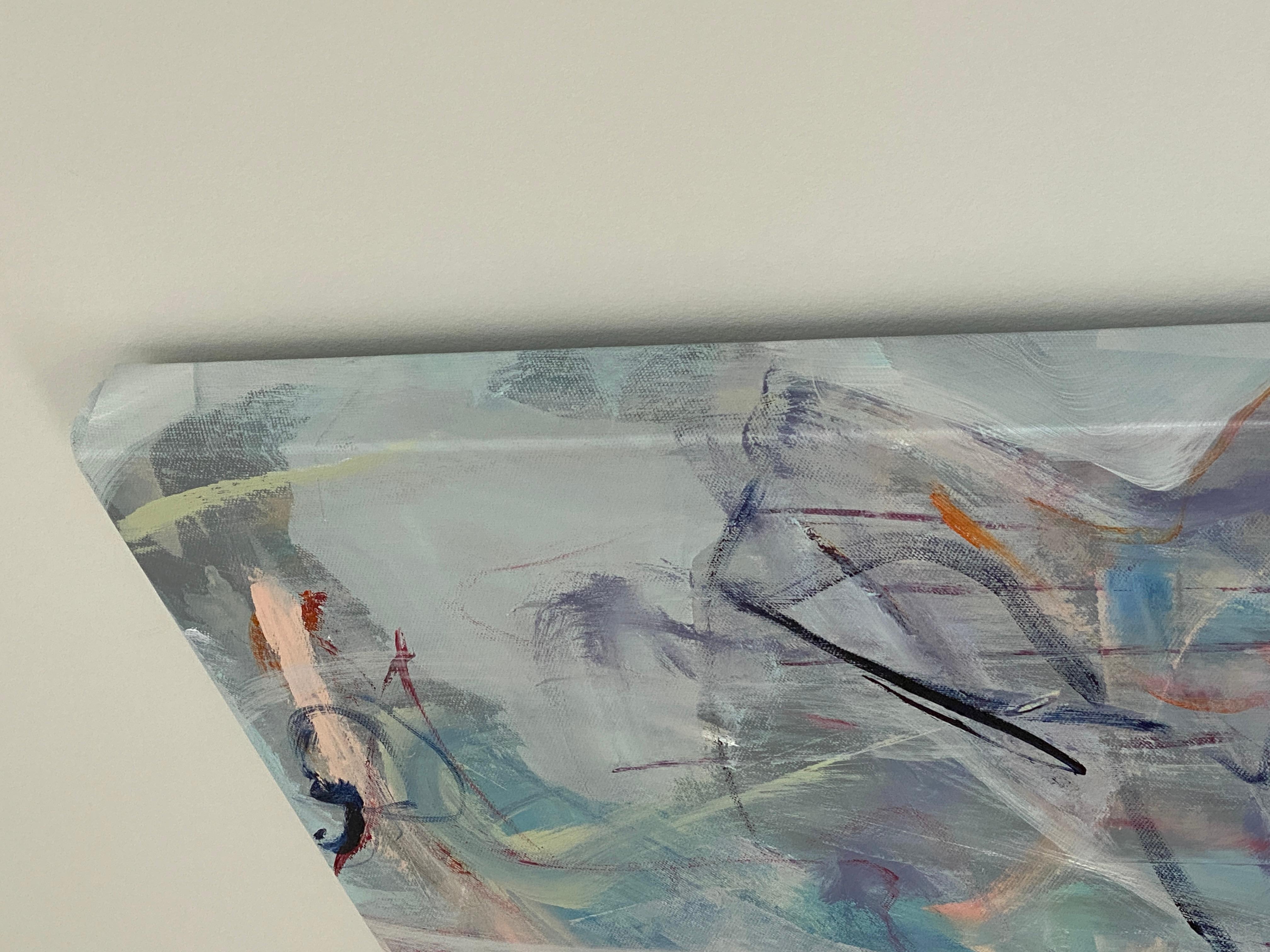 Créatures marines, peinture abstraite de paysage marin, acrylique sur toile, signée  en vente 3