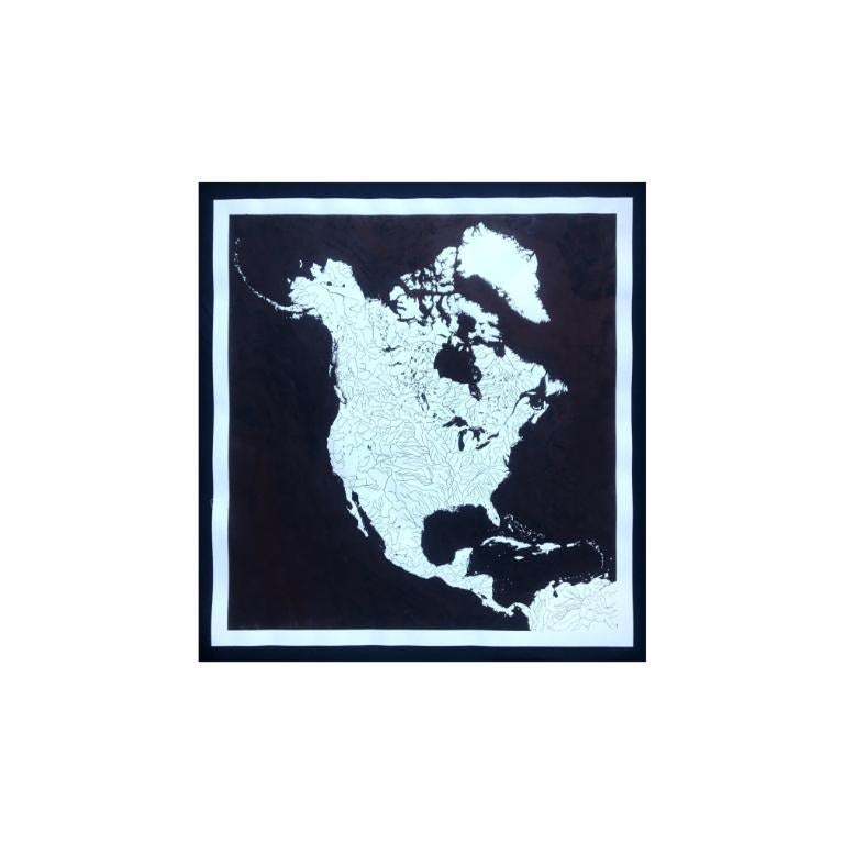 Agua Negra América del Norte, Tinta sobre papel, 2019 - Mixed Media Art de Kim Rugg