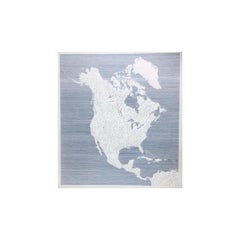 Blue Lines North America, Ink on Paper, 2019