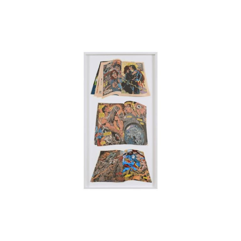 Death of Superman, Torn and Re-assembled Printed Newsprint Paper, 2007 - Mixed Media Art by Kim Rugg