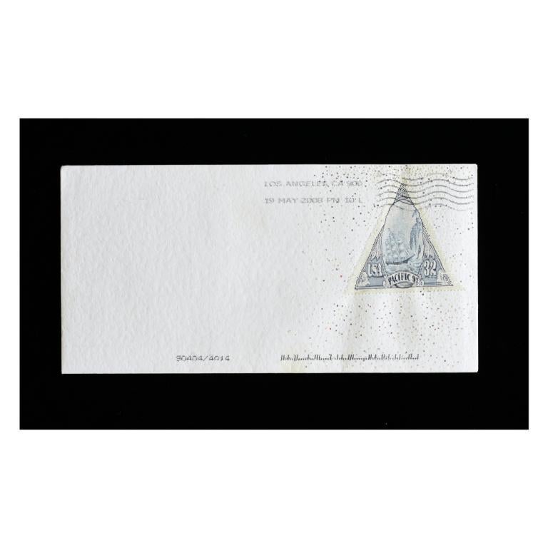 Fingers Crossed, Stamps on Envelope, 2007 - Mixed Media Art by Kim Rugg