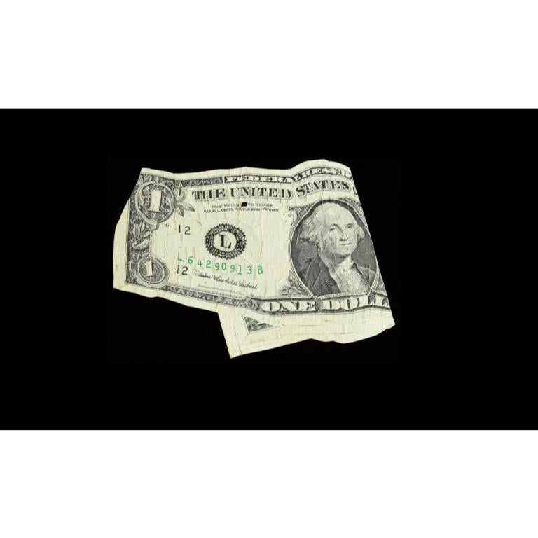 Folded Dollar, Dollar Bill, 2007 - Mixed Media Art by Kim Rugg