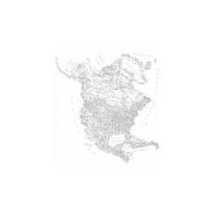 North and Central America, Ink on Paper Print, 2014