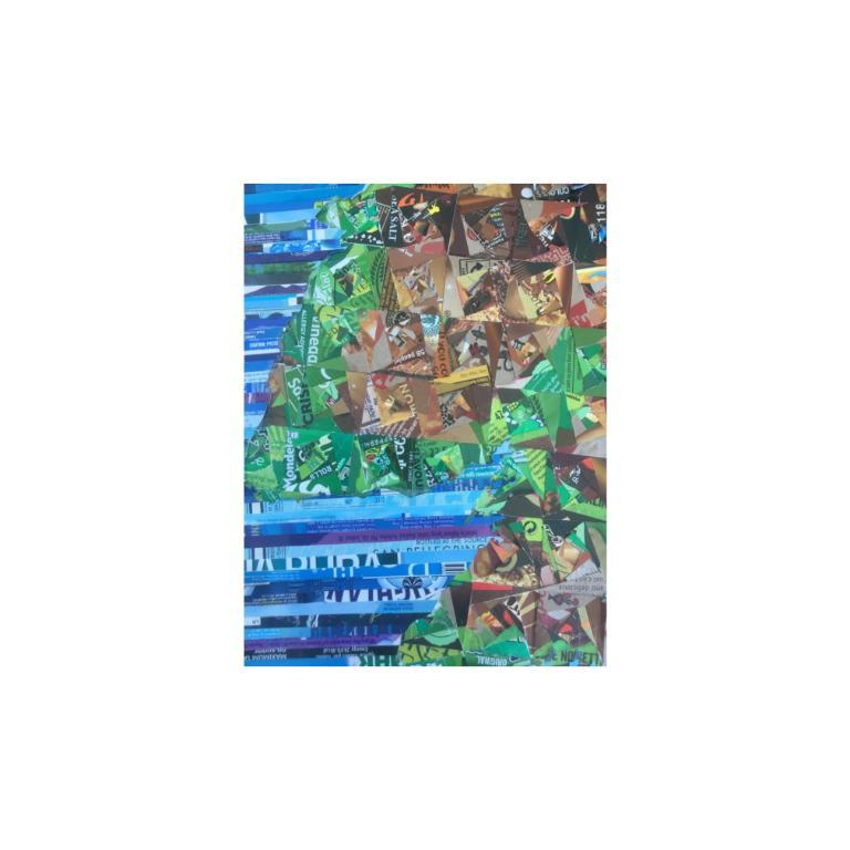 Take Your Litter Home, Discarded Litter on Paper, 2019-2020 - Mixed Media Art by Kim Rugg
