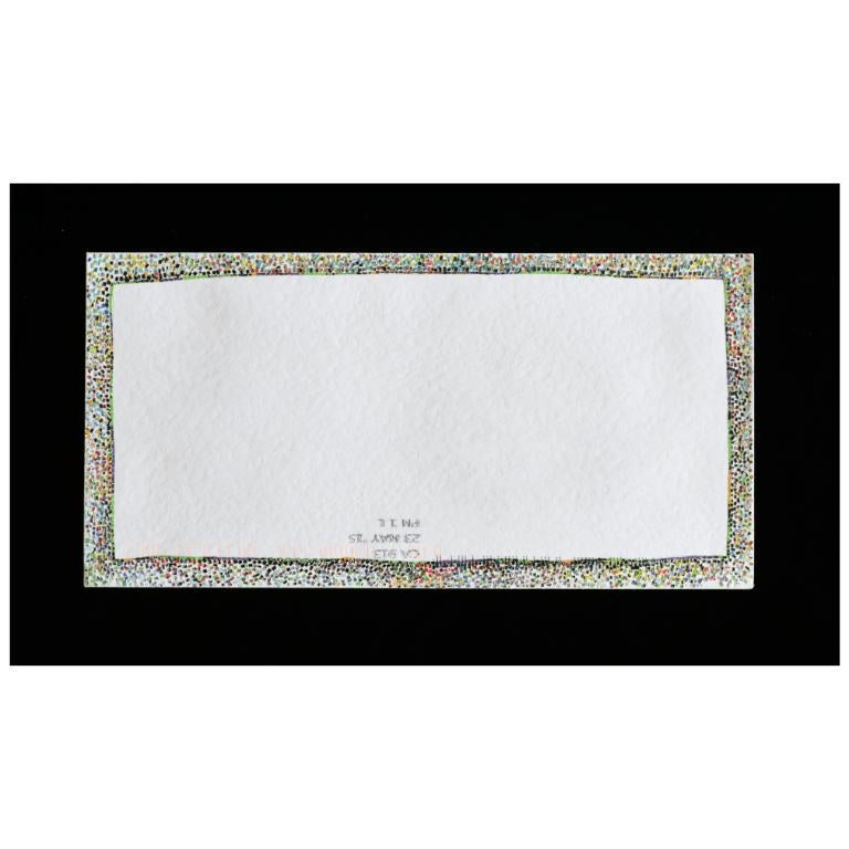 Kim Rugg Abstract Painting - Border, Stamps on Envelope, 2007