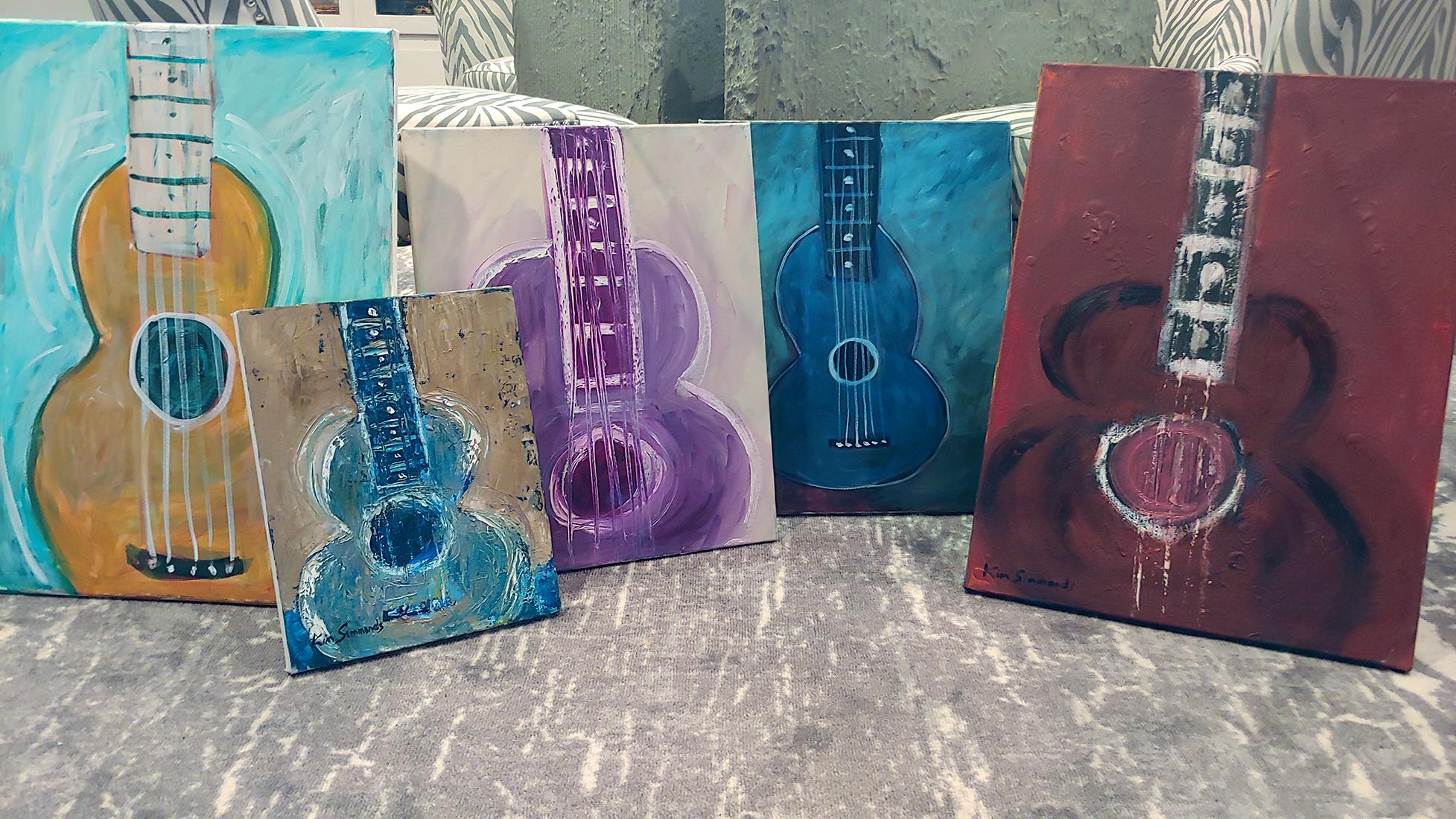 blue guitar painting