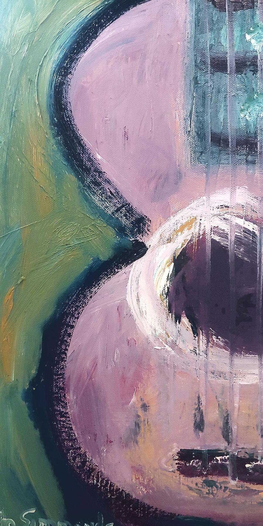 „Harmony in E Flat“ impressionistisch 26x20 Leinwand – Painting von Kim Simmonds
