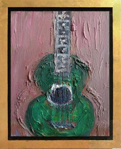 Guitare verte fortement texturée 10x8