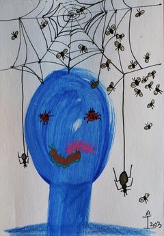 Korean Contemporary Art by Kim Soo Young -  Face of Women with Insects