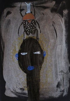Korean Contemporary Art by Kim Soo Young -  Face of Women with Insects