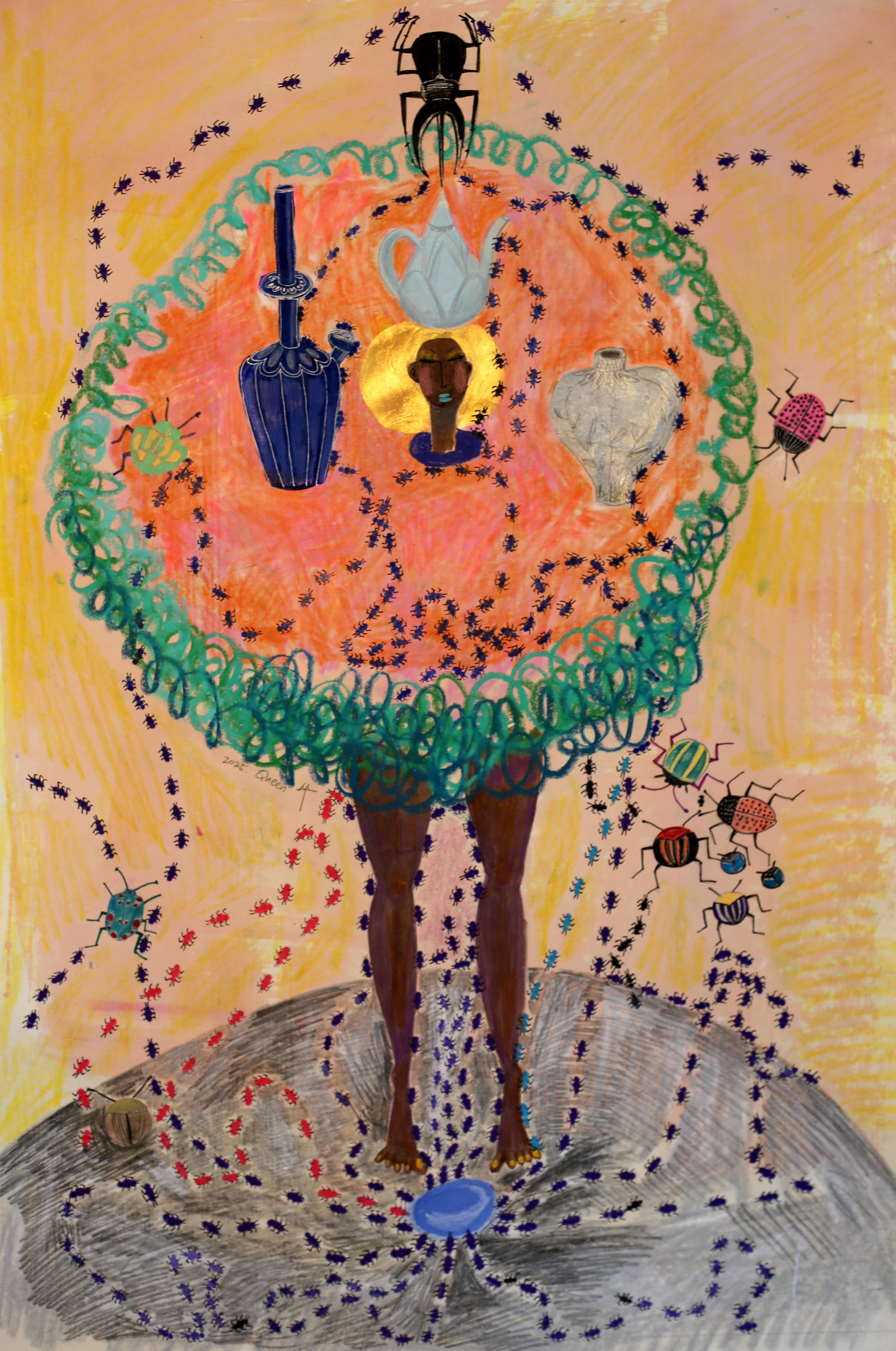 Mixed media on Hanji Korean traditional paper 

Kim Soo Young is a Korean artist born in 1978 who lives and works in Seoul, South Korea. Through over two decades of deep immersion in French artistic traditions, Soo Young Kim has forged a unique