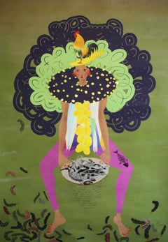 Korean Contemporary Art by Kim Soo Young - Queen Crowned in a Rooster