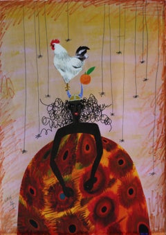 Korean Contemporary Art by Kim Soo Young -  Queen Crowned in a Rooster