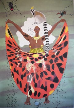 Korean Contemporary Art by Kim Soo Young - Queen Crowned in Lemur Catta