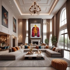 Korean Contemporary Art by Kim Soo Young - Queen Tattooed and Crowned in a Black